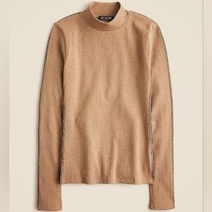 J Crew Premium rib turtleneck with whipstitch trim- M